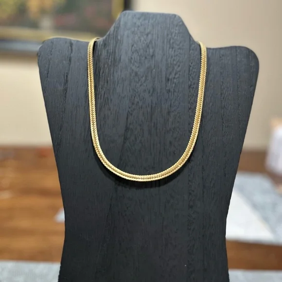 Eisenberg Signed Gold‑Tone Herringbone Chain Necklace - Picture 2 of 4